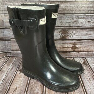 FOREVER YOUNG Women's 6 Black Rubber Midcalf Waterproof Gardening Rain Boots